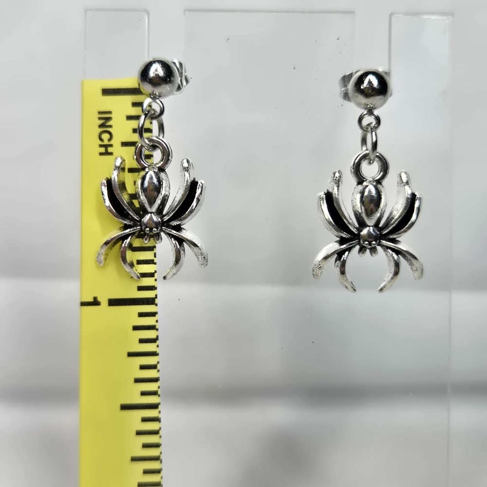 Silver Spider Earrings